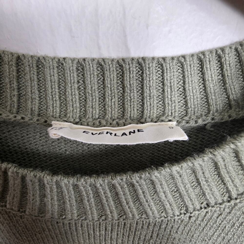Everlane The Boxy Sweater Everyday Cotton Sage Green Small - Picture 10 of 15